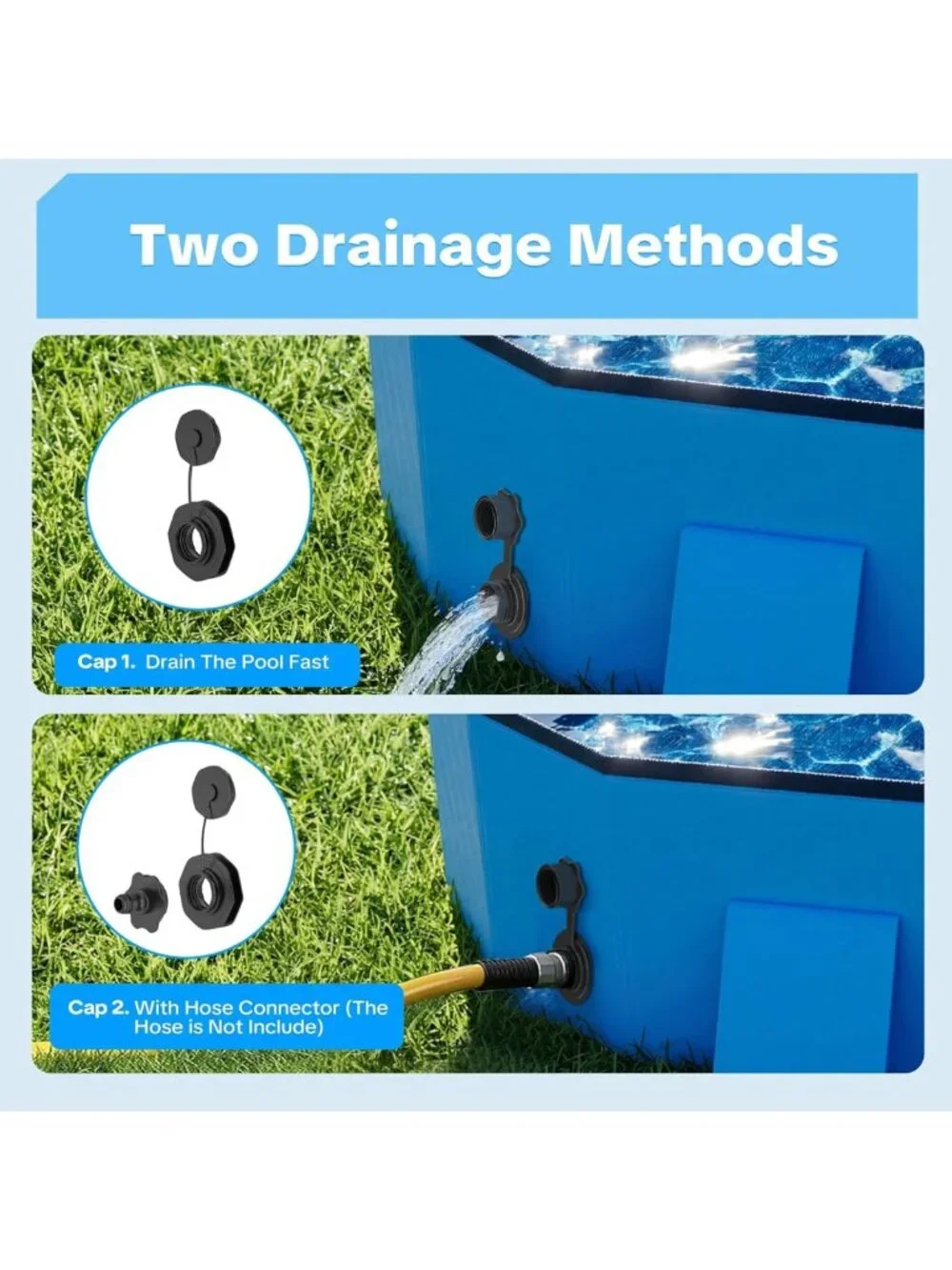 Large Foldable Dog Pool 72'' - Portable Pet Bath Tub with Reinforced Sidewalls